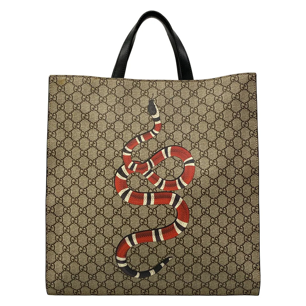 Gucci Snake Print Soft Gg Supreme Tote #321010G10B